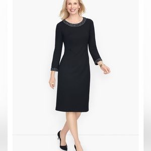 Talbots refined ponte tipped tweed dress